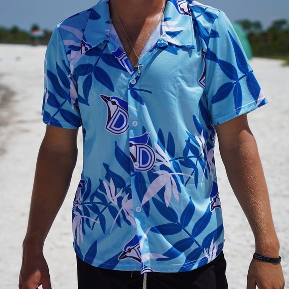 BDA Sports Other - BDA Sports Dunedin Blue Jays Hawaiian Short Sleeve Button Down Shirt Size Large